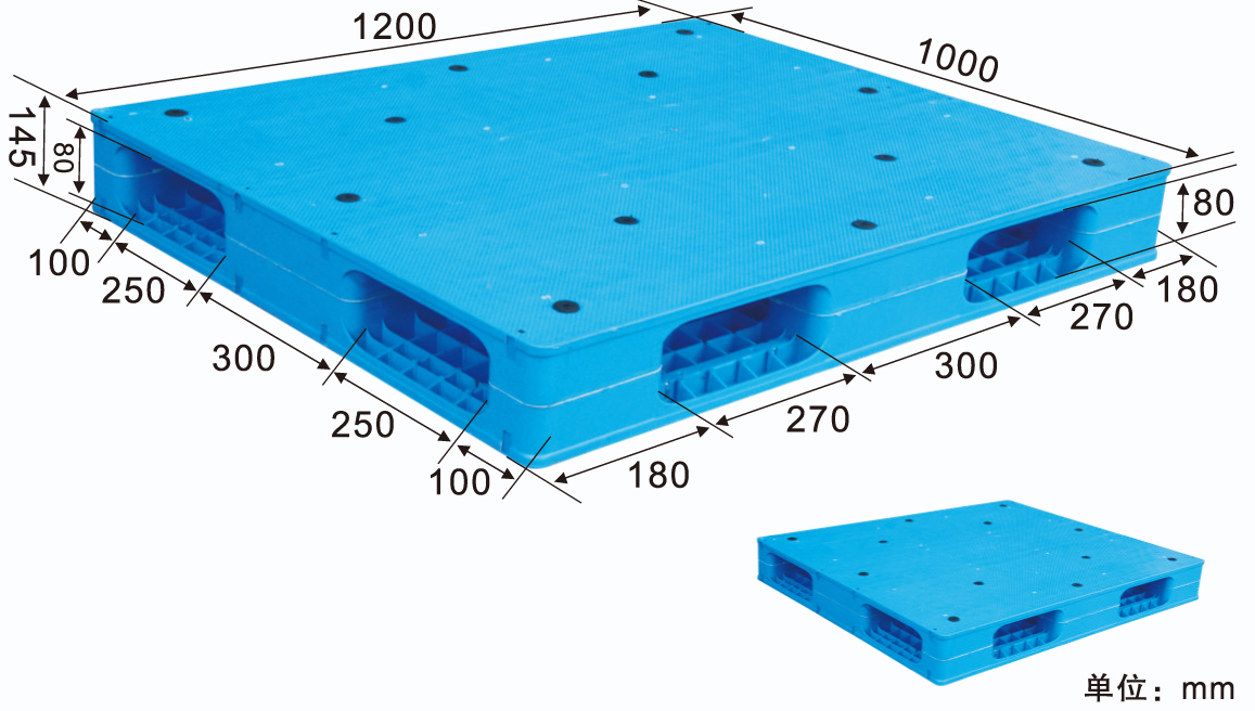 1210焊接平板双面塑料托盘
